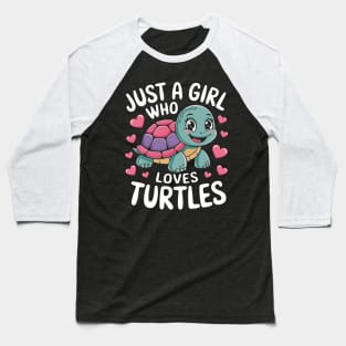 Just A Girl Who Loves Turtles - Sea Animal Reptile Lover Baseball T-Shirt